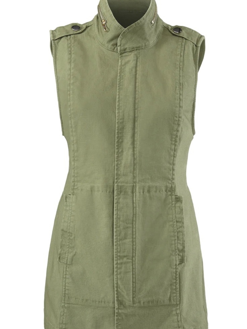 CAbi Explorer Olive Utility Drawstring-Waist Vest